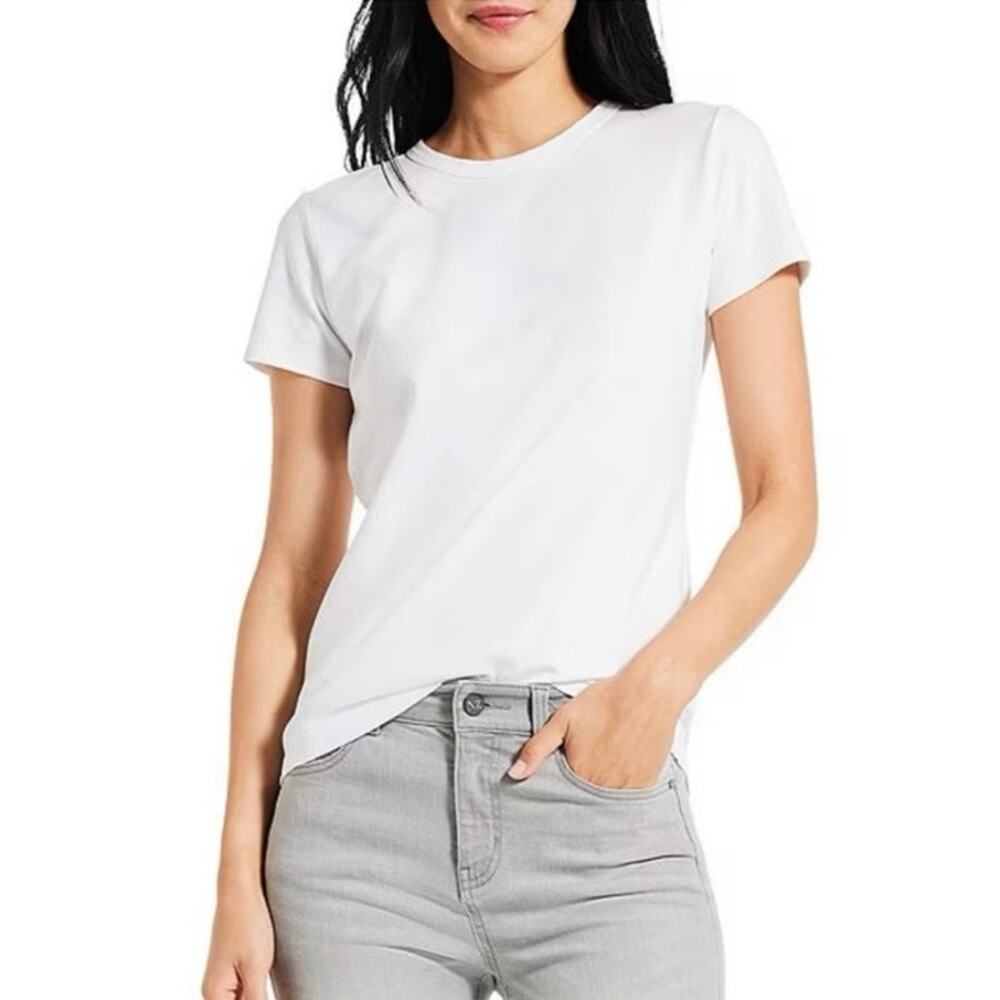NWOT Nic + Zoe Perfect Knit Crew Neck T-Shirt in White SZ L
